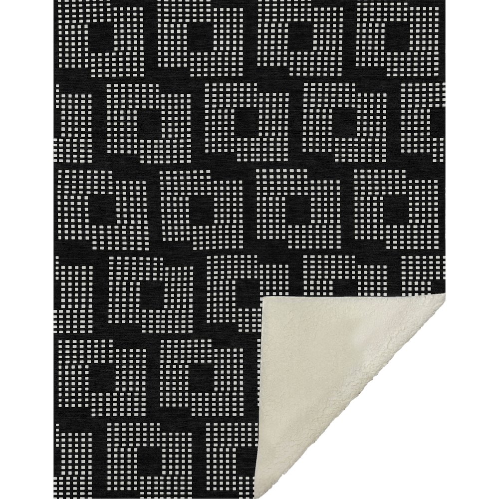 Premium Machine Washable ASB890 Black 50" x 70" Sherpa Throw Blanket. Picture 1