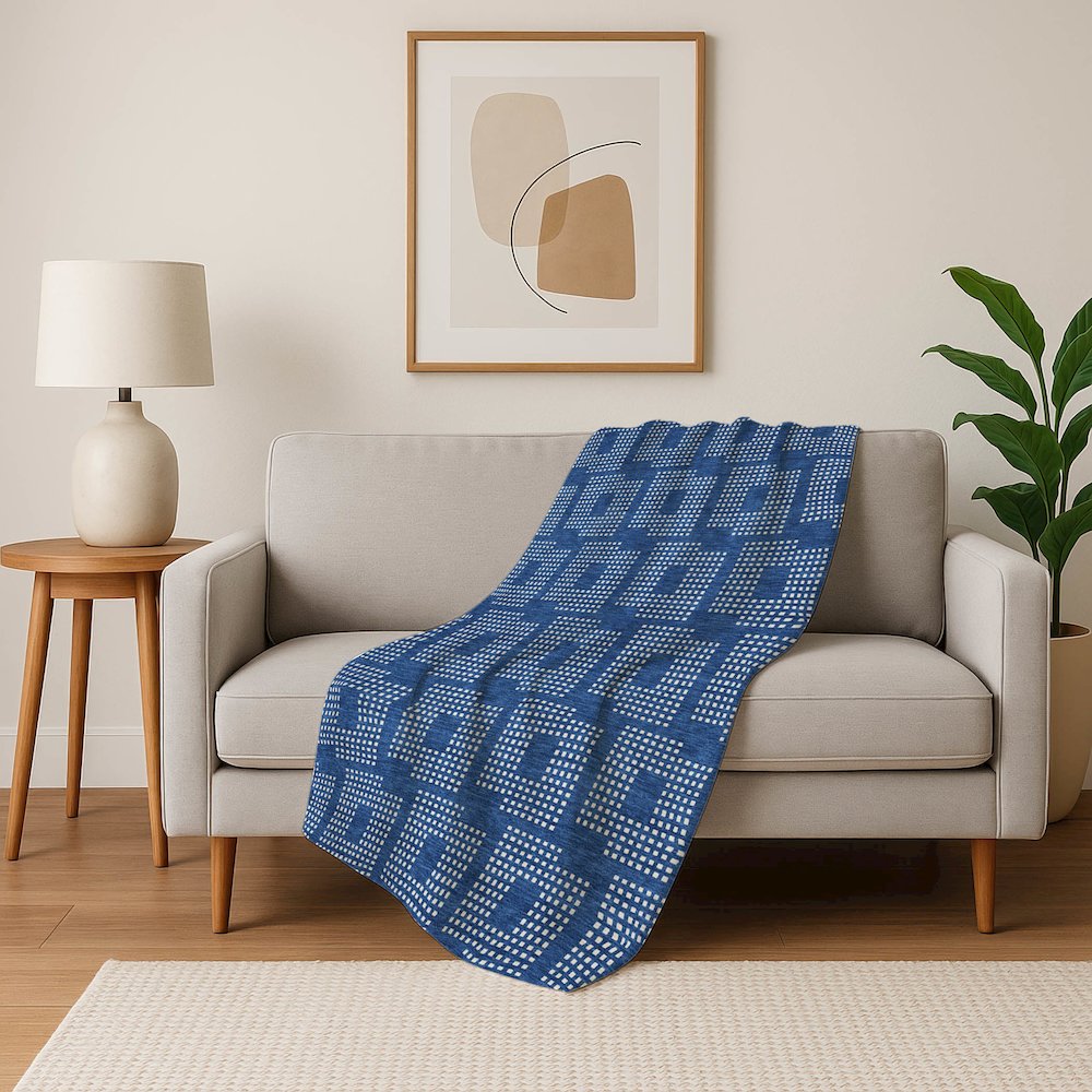 Premium Machine Washable ASB890 Blue 50" x 70" Sherpa Throw Blanket. Picture 5