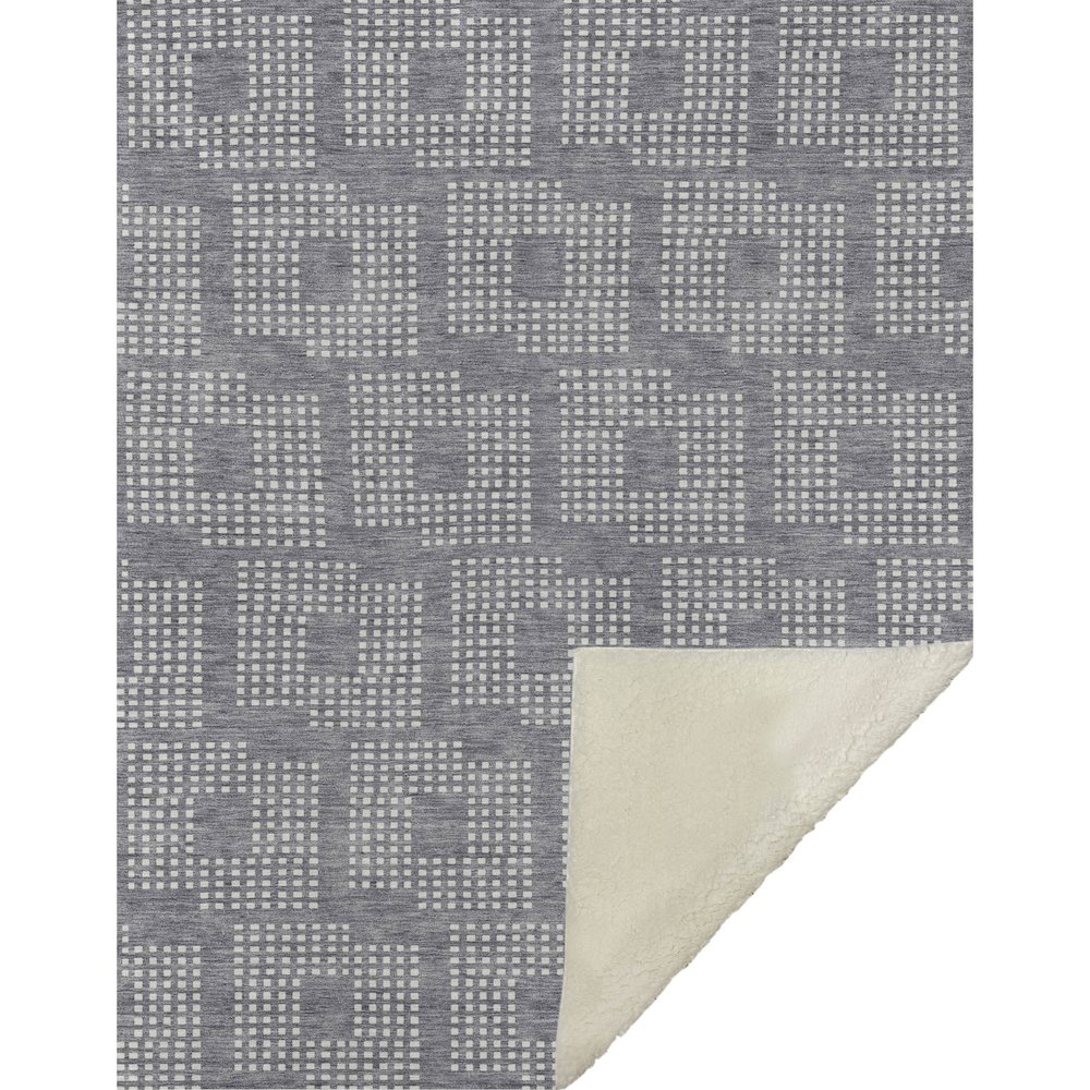Premium Machine Washable ASB890 Gray 50" x 70" Sherpa Throw Blanket. Picture 1