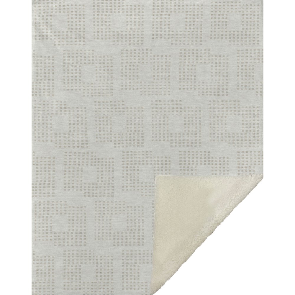 Premium Machine Washable ASB890 Ivory 50" x 70" Sherpa Throw Blanket. Picture 1