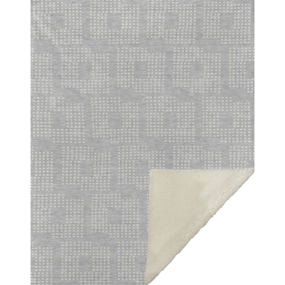 Premium Machine Washable ASB890 Silver 50" x 70" Sherpa Throw Blanket. Picture 1