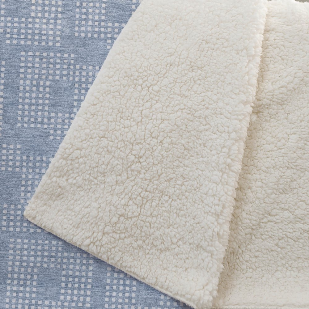 Premium Machine Washable ASB890 Sky 50" x 70" Sherpa Throw Blanket. Picture 2
