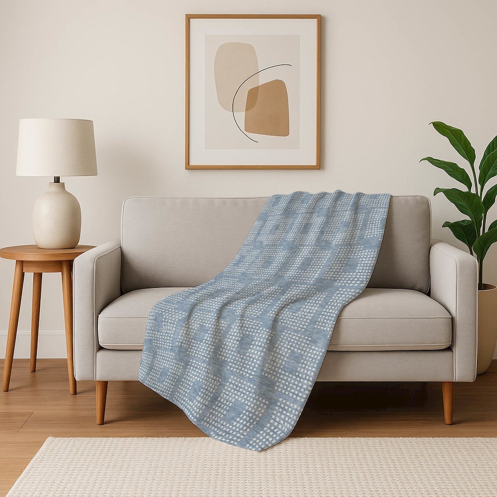 Premium Machine Washable ASB890 Sky 50" x 70" Sherpa Throw Blanket. Picture 5