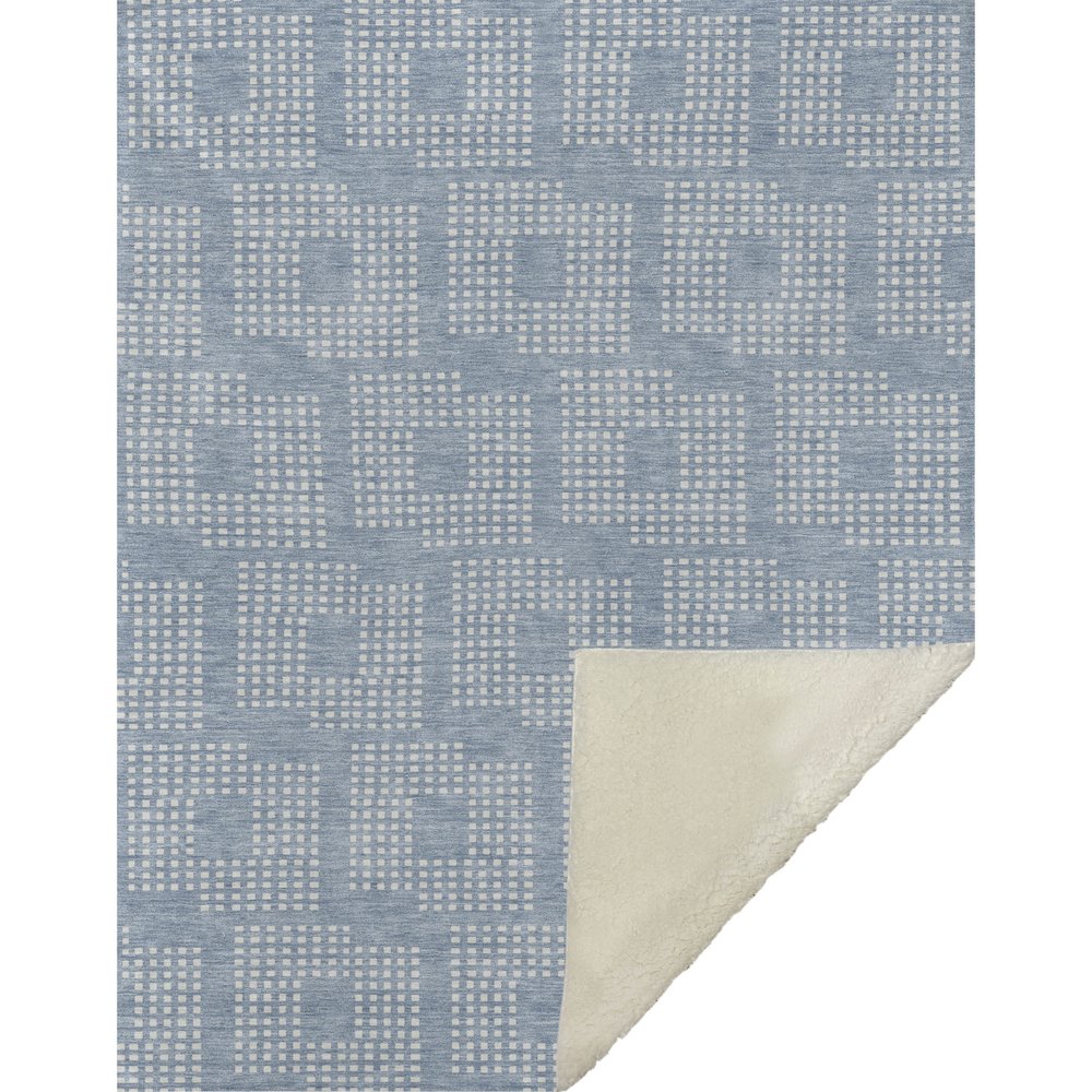 Premium Machine Washable ASB890 Sky 50" x 70" Sherpa Throw Blanket. Picture 1