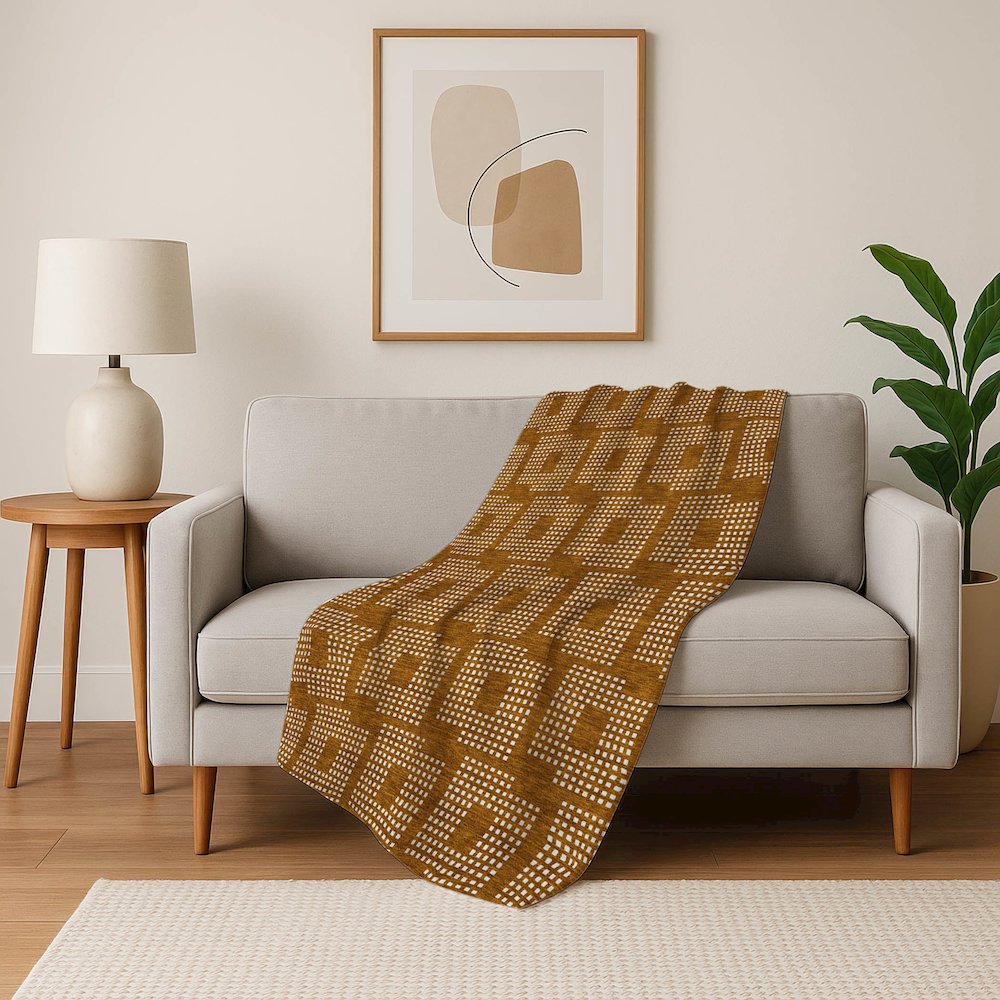Premium Machine Washable ASB890 Terracotta 50" x 70" Sherpa Throw Blanket. Picture 5