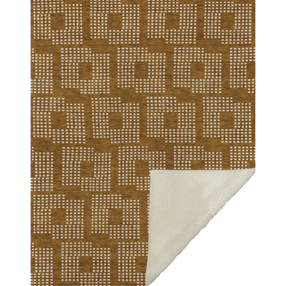 Premium Machine Washable ASB890 Terracotta 50" x 70" Sherpa Throw Blanket. Picture 1