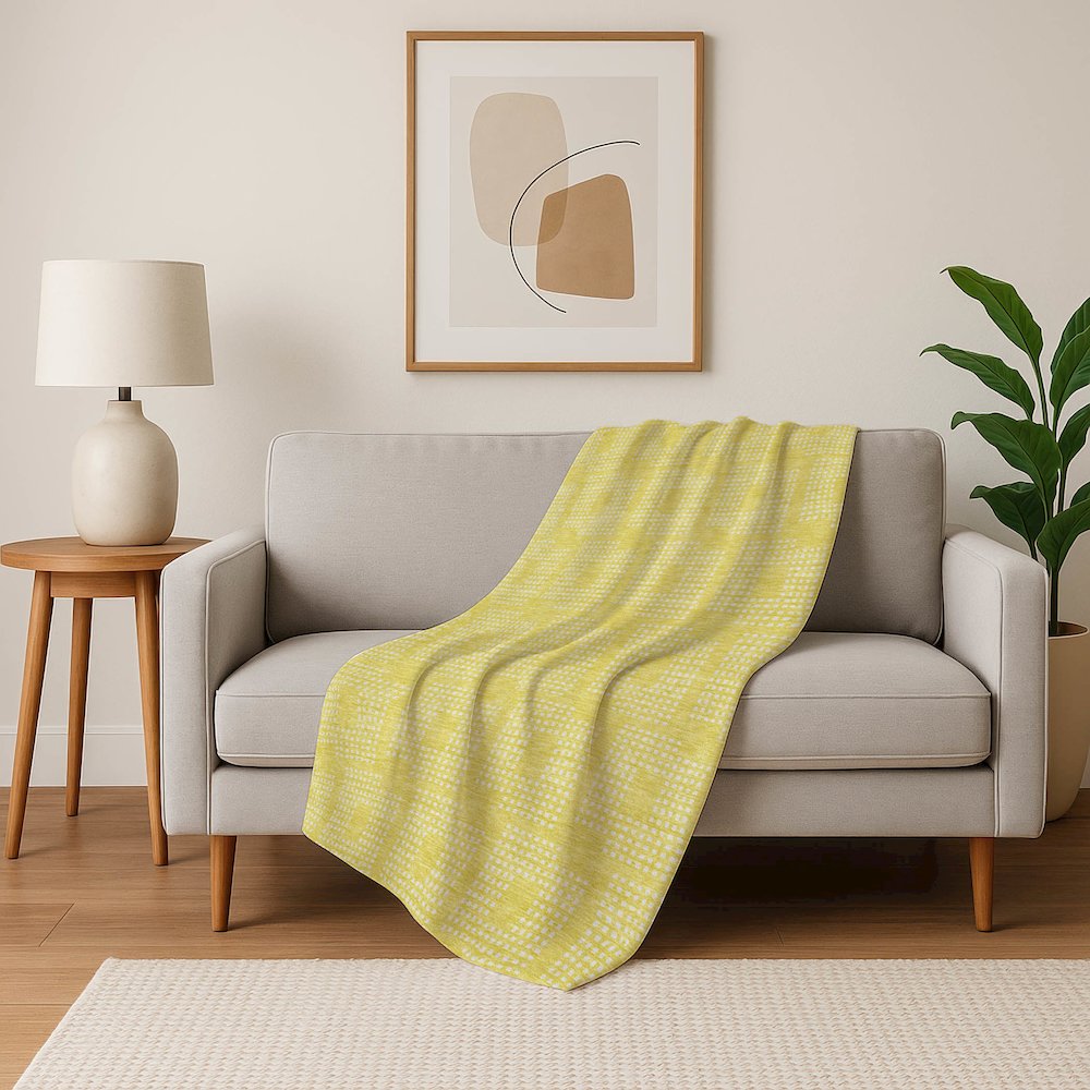 Premium Machine Washable ASB890 Yellow 50" x 70" Sherpa Throw Blanket. Picture 5
