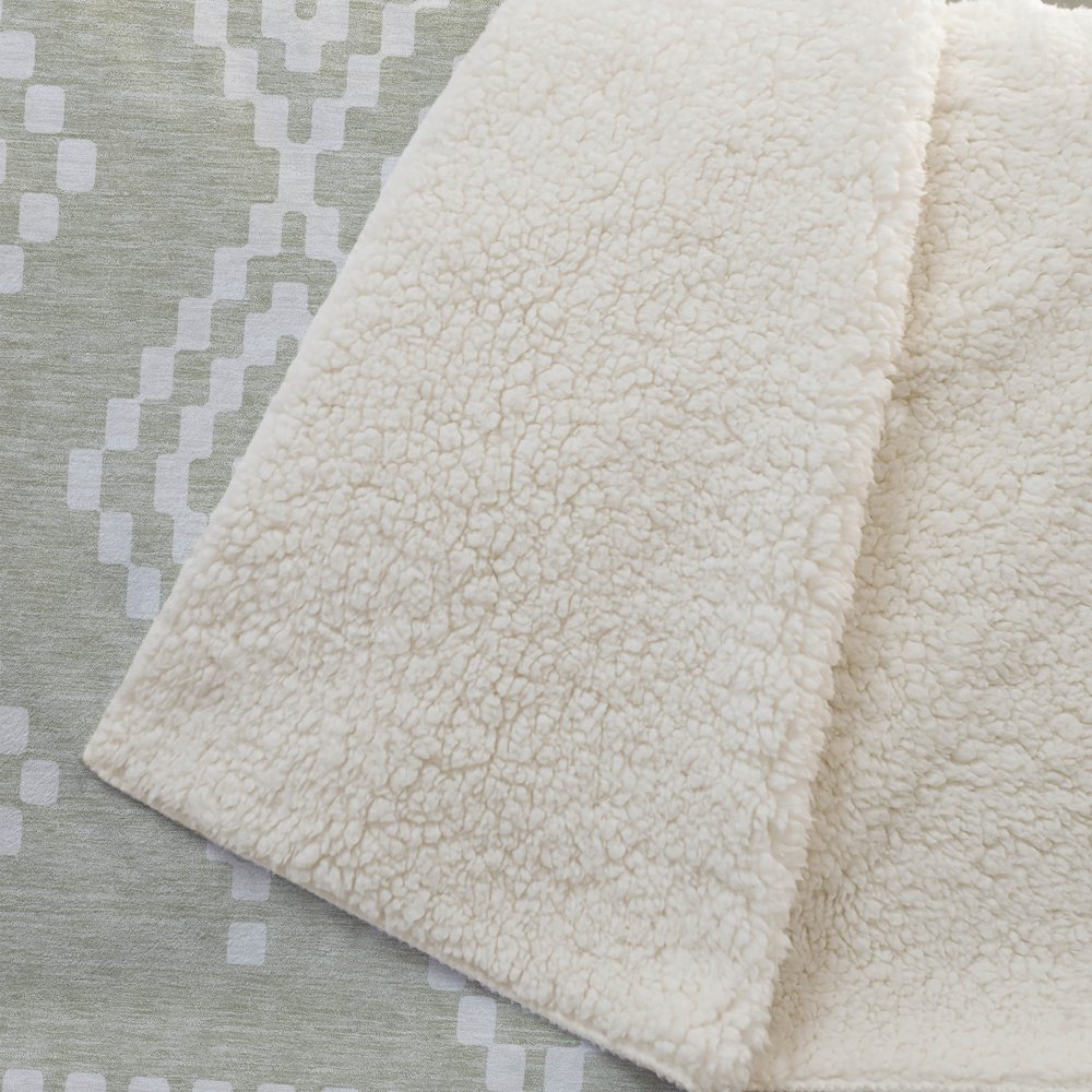 Premium Machine Washable ASB891 Aloe 50" x 70" Sherpa Throw Blanket. Picture 2