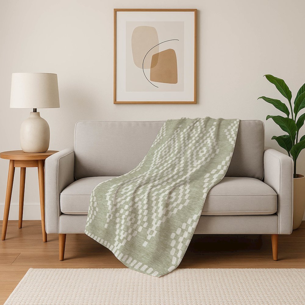 Premium Machine Washable ASB891 Aloe 50" x 70" Sherpa Throw Blanket. Picture 5