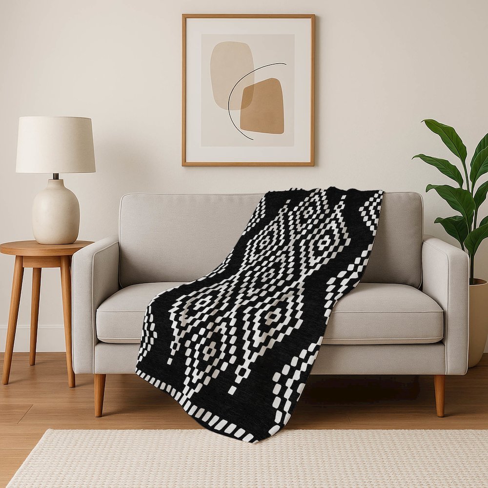 Premium Machine Washable ASB891 Black 50" x 70" Sherpa Throw Blanket. Picture 5