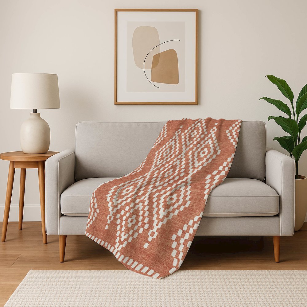 Premium Machine Washable ASB891 Salmon 50" x 70" Sherpa Throw Blanket. Picture 5
