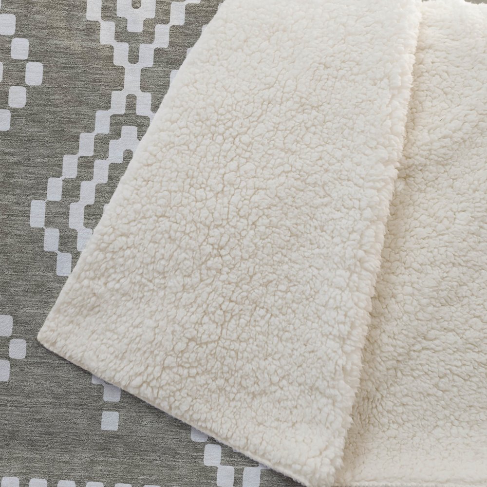 Premium Machine Washable ASB891 Taupe 50" x 70" Sherpa Throw Blanket. Picture 2