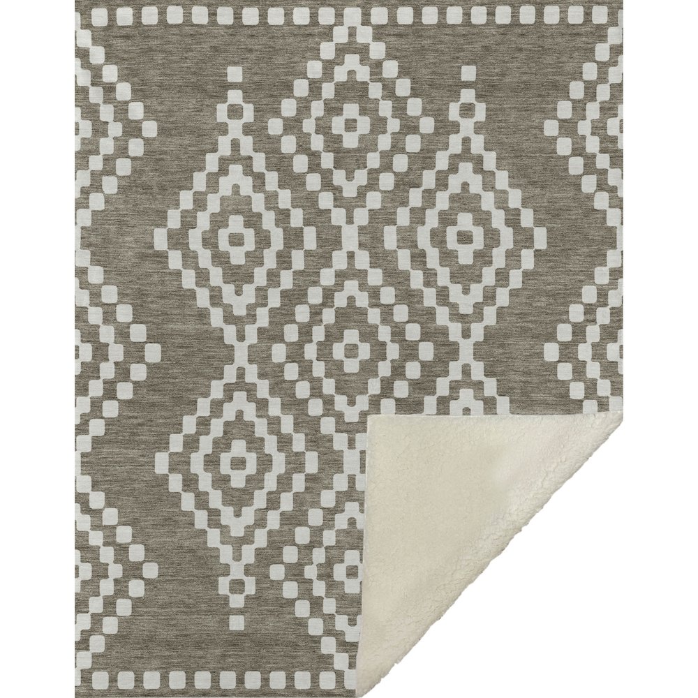 Premium Machine Washable ASB891 Taupe 50" x 70" Sherpa Throw Blanket. Picture 1