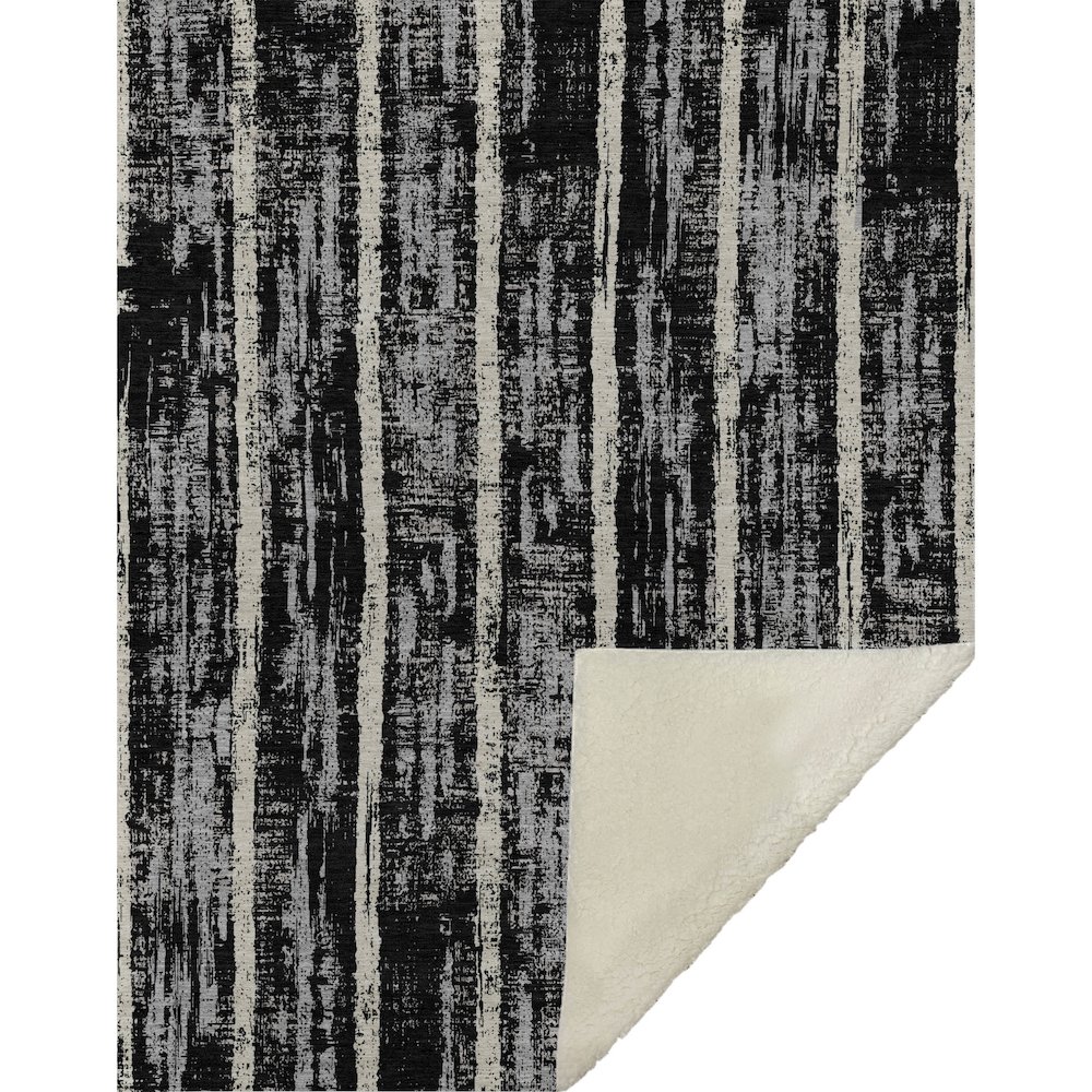 Premium Machine Washable ASB892 Black 50" x 70" Sherpa Throw Blanket. Picture 1