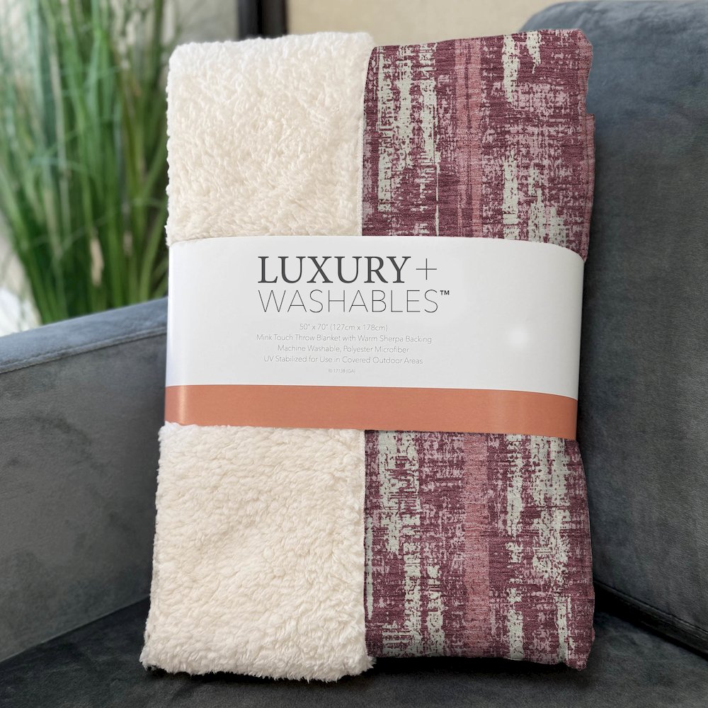 Premium Machine Washable ASB892 Blush 50" x 70" Sherpa Throw Blanket. Picture 3
