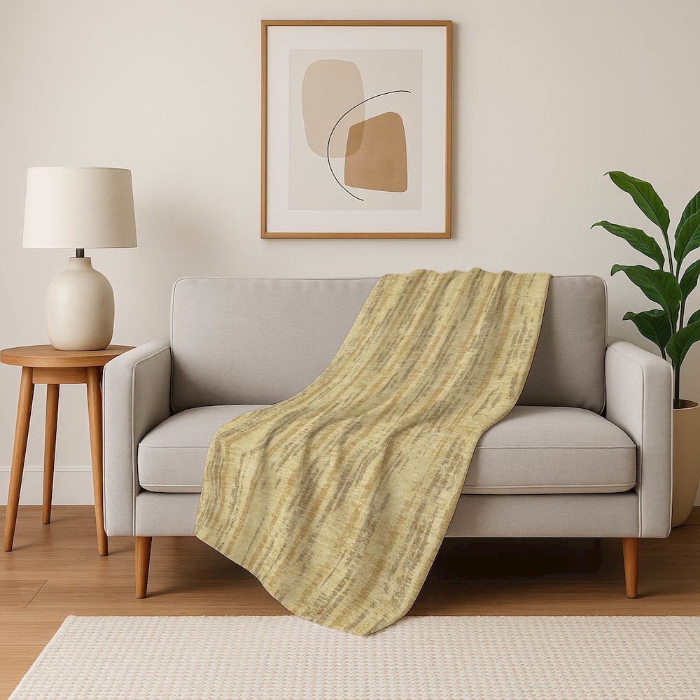 Premium Machine Washable ASB892 Gold 50" x 70" Sherpa Throw Blanket. Picture 5