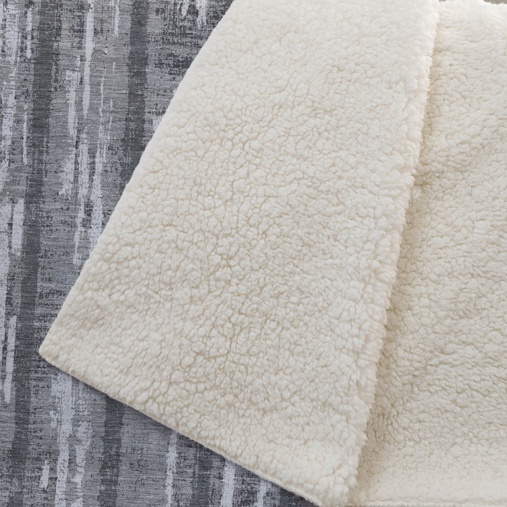 Premium Machine Washable ASB892 Gray 50" x 70" Sherpa Throw Blanket. Picture 2