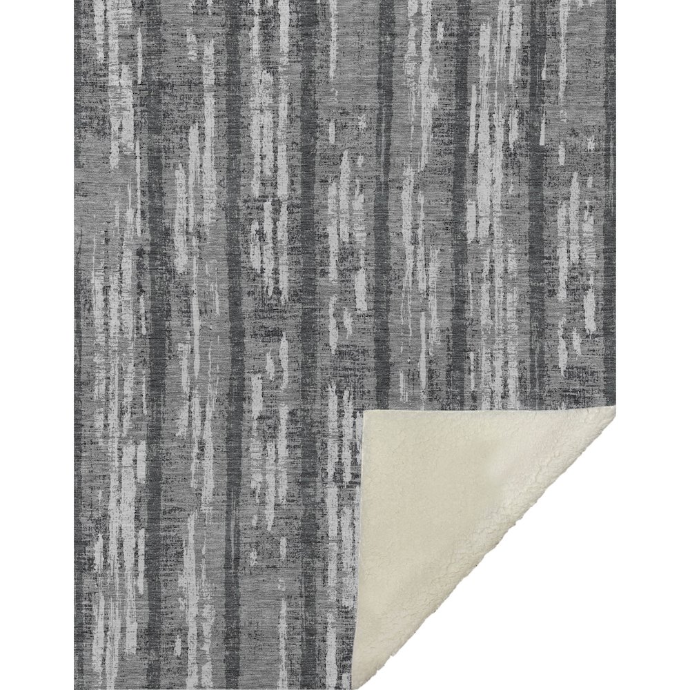 Premium Machine Washable ASB892 Gray 50" x 70" Sherpa Throw Blanket. Picture 1