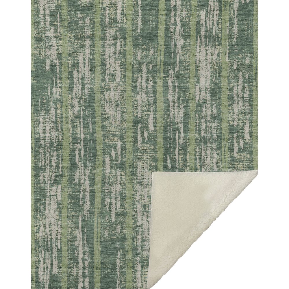 Premium Machine Washable ASB892 Green 50" x 70" Sherpa Throw Blanket. Picture 1
