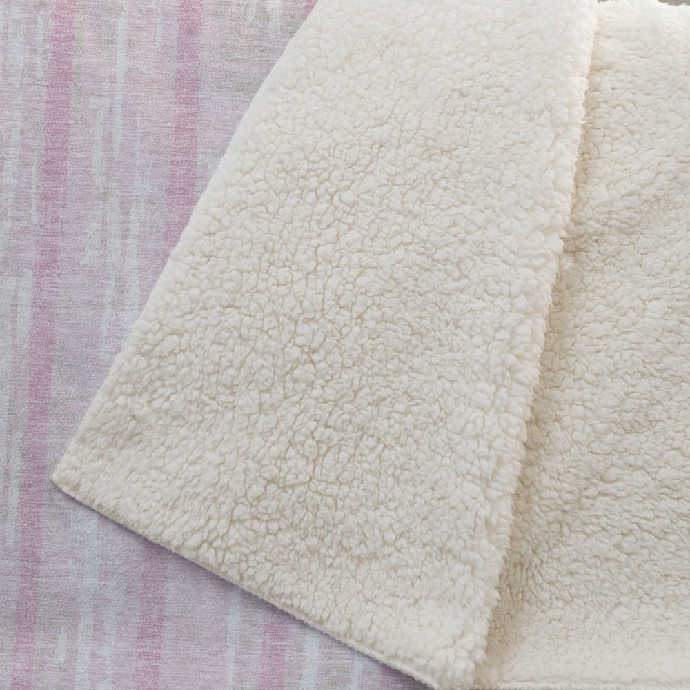 Premium Machine Washable ASB892 Pink 50" x 70" Sherpa Throw Blanket. Picture 2