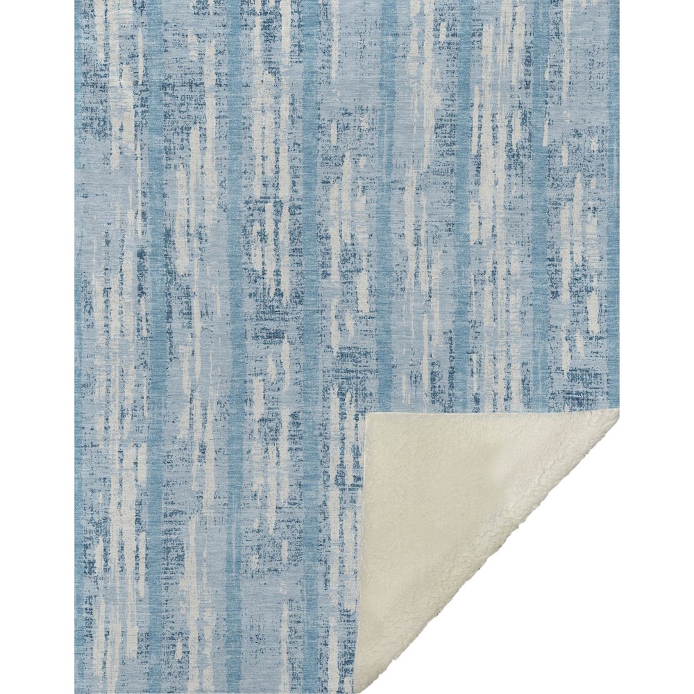 Premium Machine Washable ASB892 Sky 50" x 70" Sherpa Throw Blanket. Picture 1