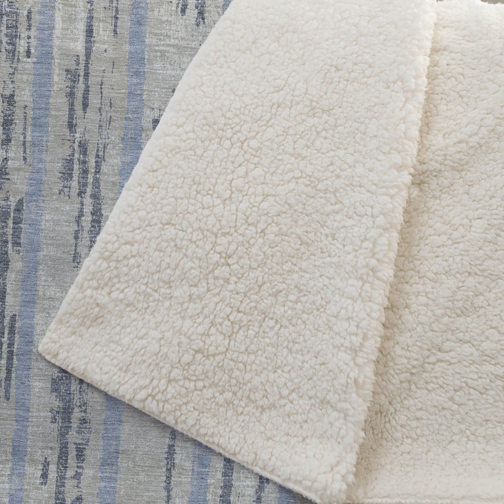 Premium Machine Washable ASB892 Taupe 50" x 70" Sherpa Throw Blanket. Picture 2