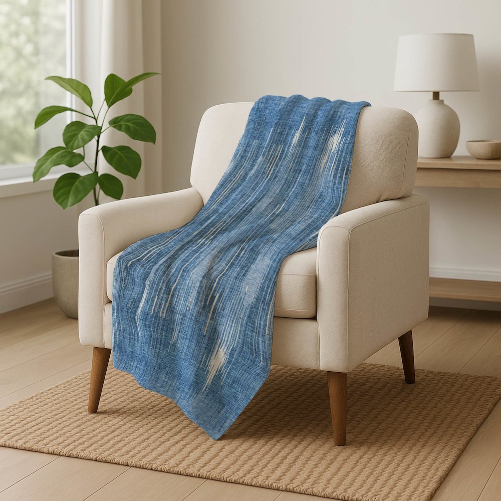 Premium Machine Washable ASB893 Blue 50" x 70" Sherpa Throw Blanket. Picture 5