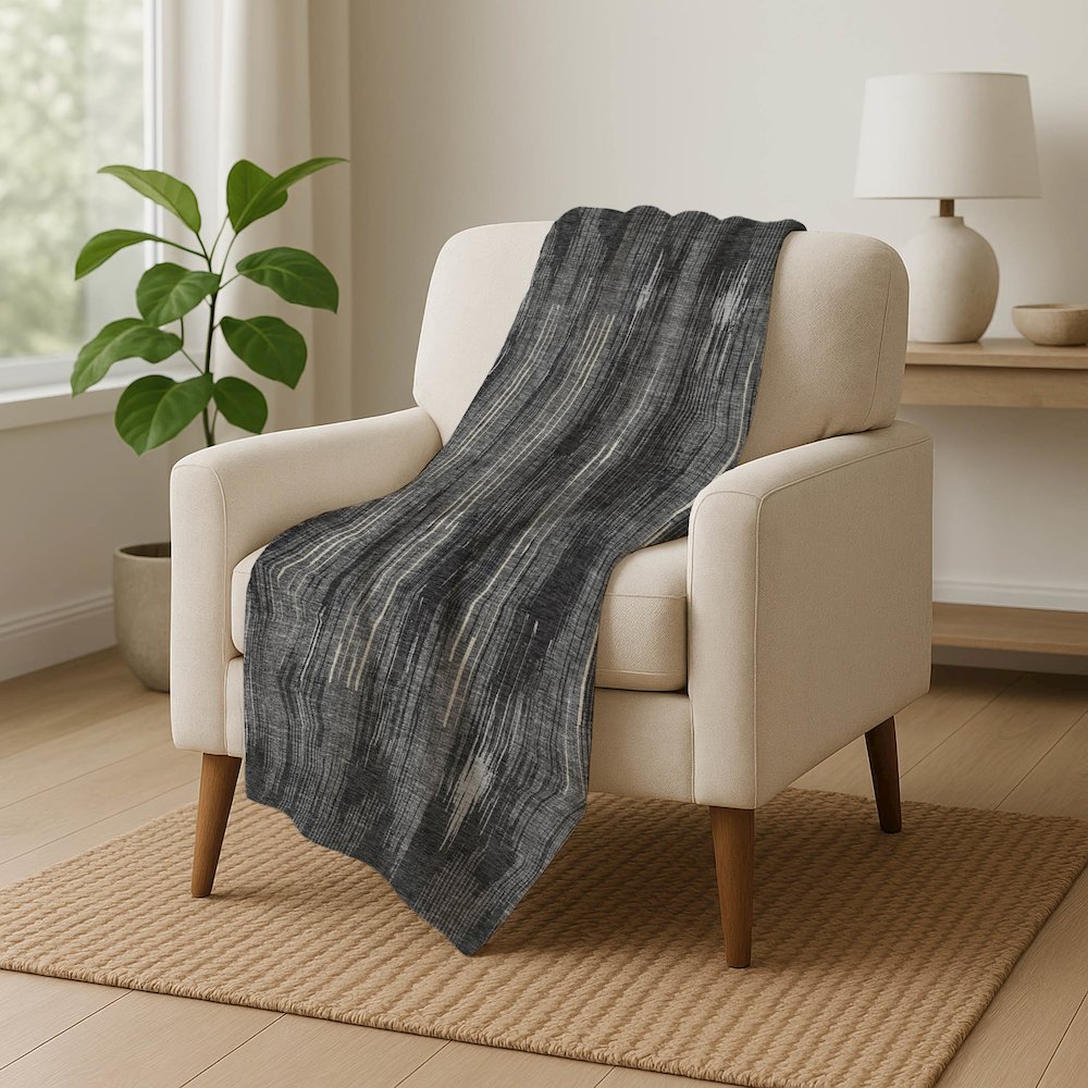 Premium Machine Washable ASB893 Charcoal 50" x 70" Sherpa Throw Blanket. Picture 5