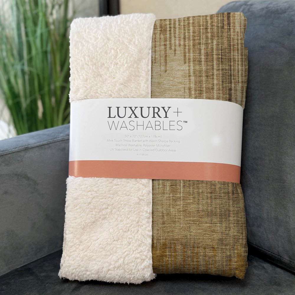Premium Machine Washable ASB893 Copper 50" x 70" Sherpa Throw Blanket. Picture 3
