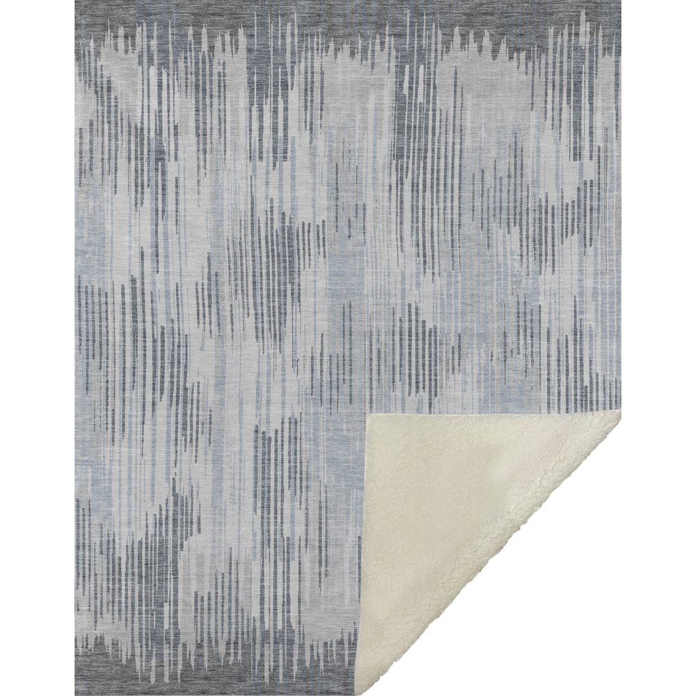 Premium Machine Washable ASB893 Gray 50" x 70" Sherpa Throw Blanket. Picture 1