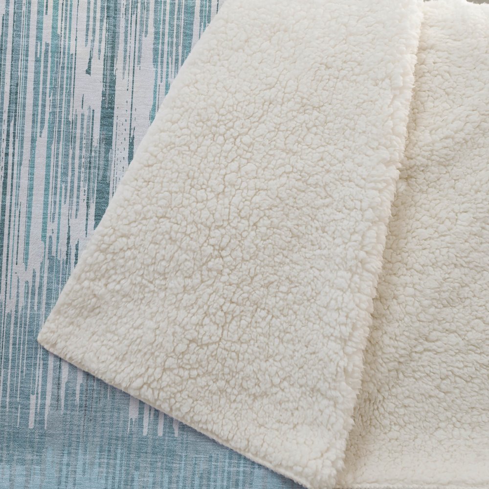 Premium Machine Washable ASB893 Teal 50" x 70" Sherpa Throw Blanket. Picture 2