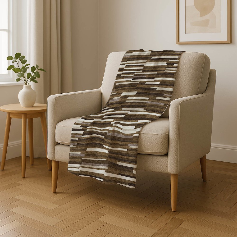 Premium Machine Washable ASB894 Brown 50" x 70" Sherpa Throw Blanket. Picture 4