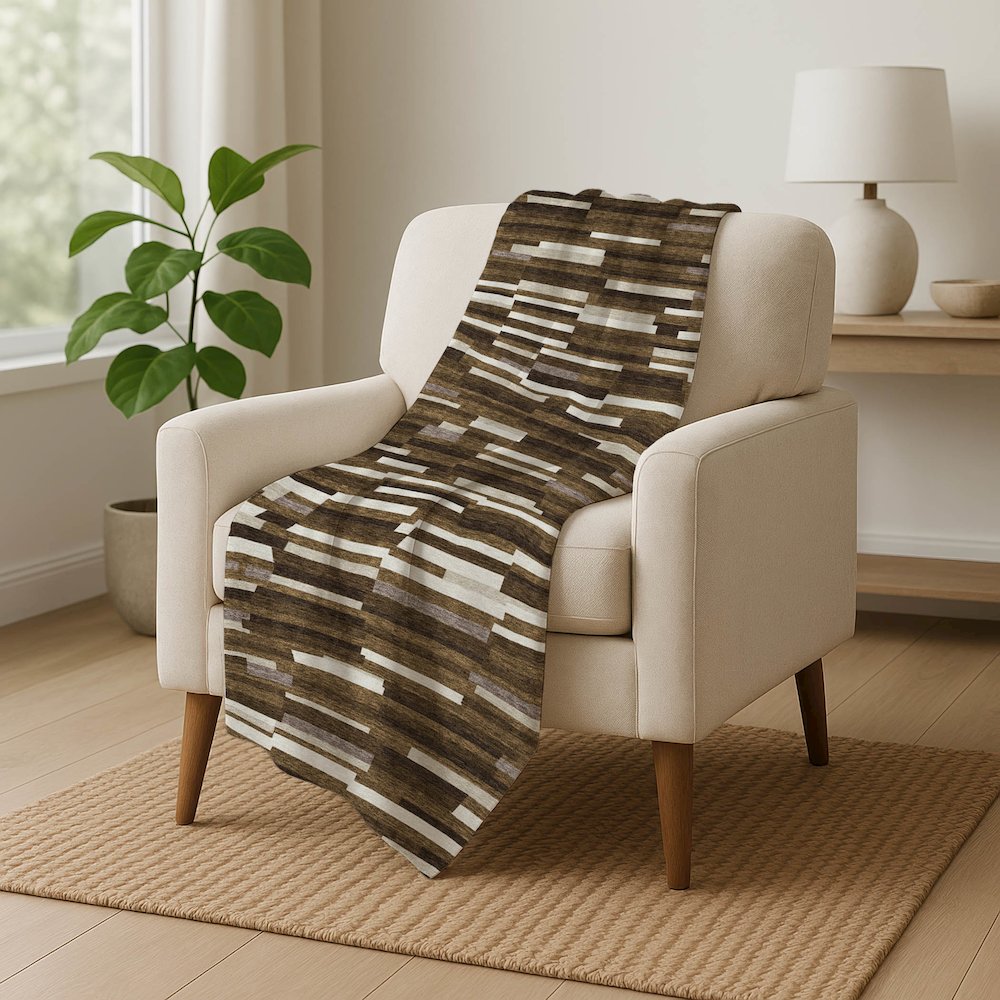 Premium Machine Washable ASB894 Brown 50" x 70" Sherpa Throw Blanket. Picture 5