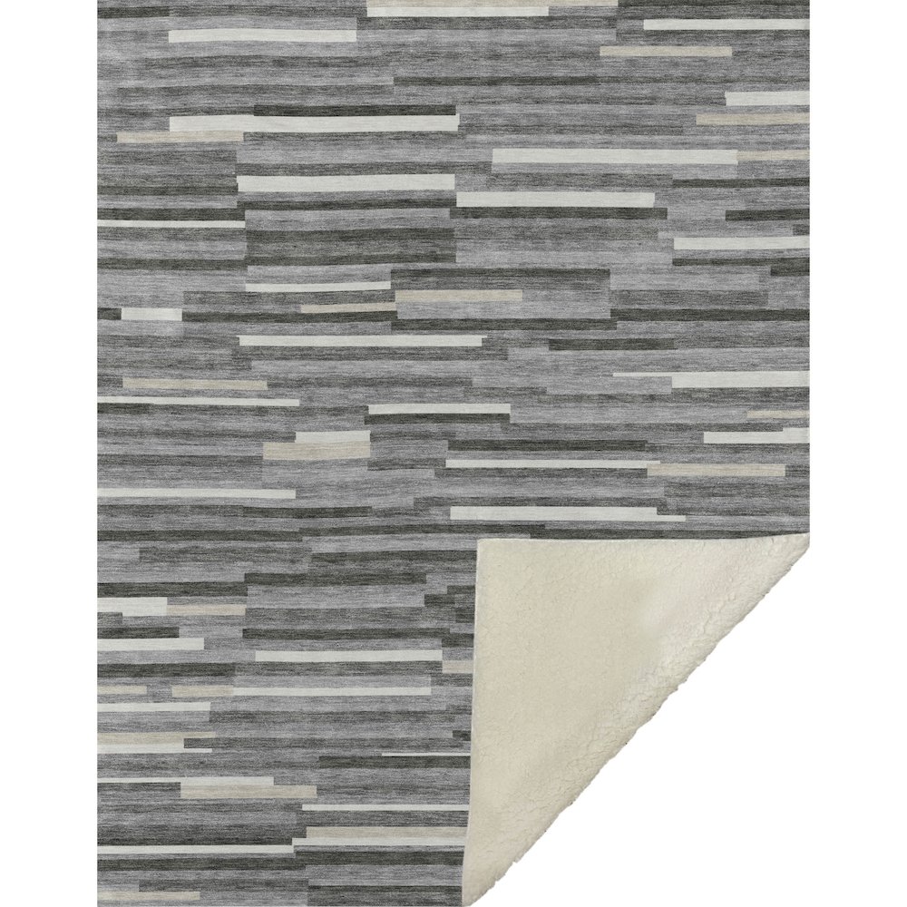 Premium Machine Washable ASB894 Gray 50" x 70" Sherpa Throw Blanket. Picture 1