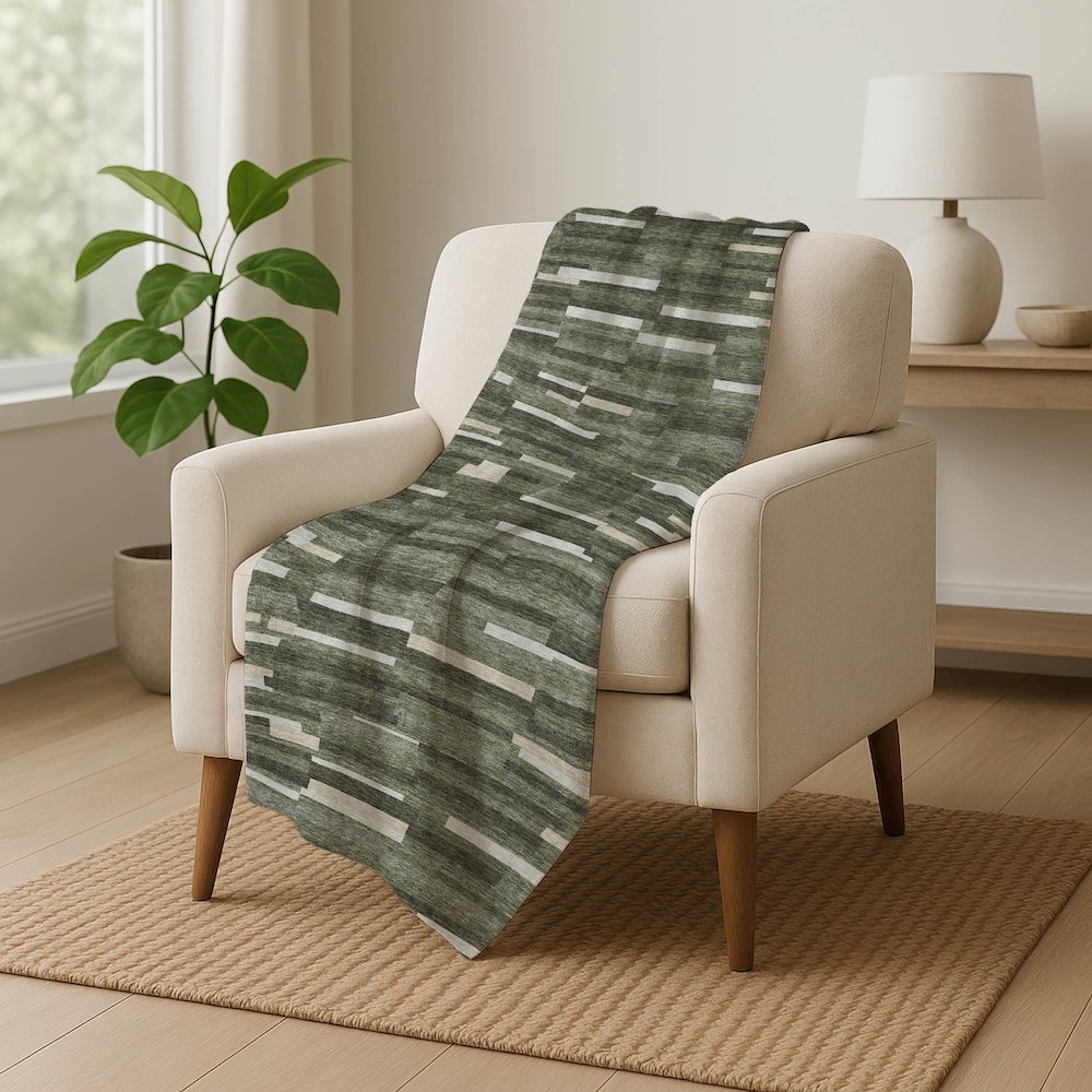 Premium Machine Washable ASB894 Olive 50" x 70" Sherpa Throw Blanket. Picture 5