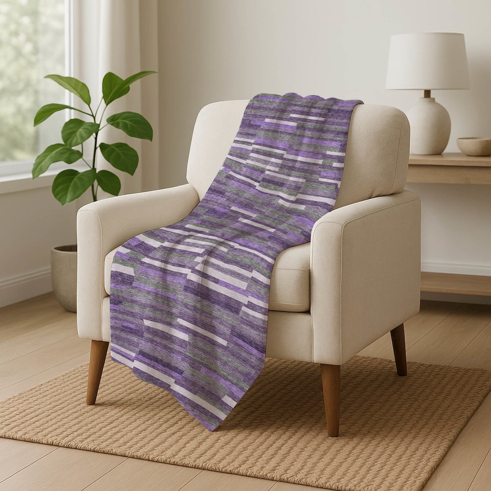 Premium Machine Washable ASB894 Purple 50" x 70" Sherpa Throw Blanket. Picture 5