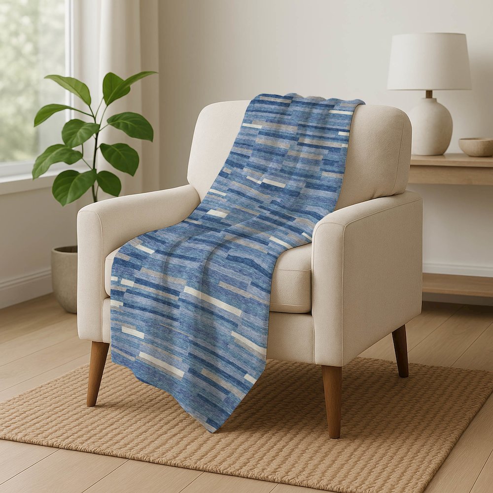 Premium Machine Washable ASB894 Sky 50" x 70" Sherpa Throw Blanket. Picture 5