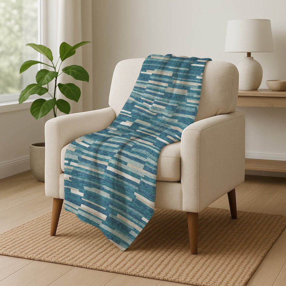 Premium Machine Washable ASB894 Teal 50" x 70" Sherpa Throw Blanket. Picture 5