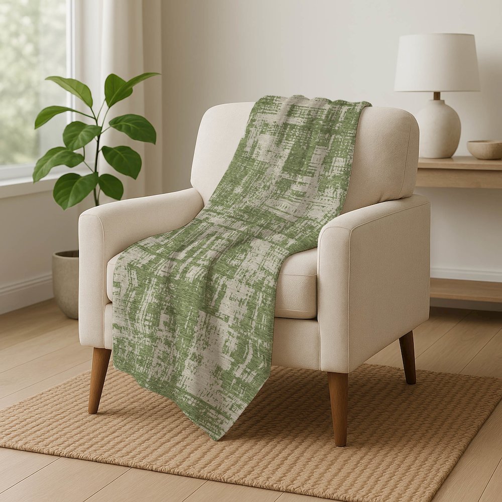 Premium Machine Washable ASB895 Green 50" x 70" Sherpa Throw Blanket. Picture 5
