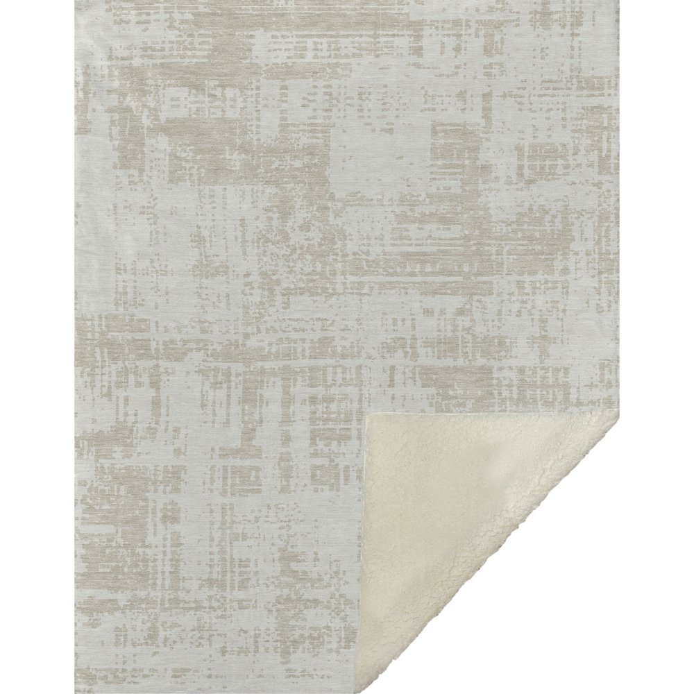 Premium Machine Washable ASB895 Ivory 50" x 70" Sherpa Throw Blanket. Picture 1