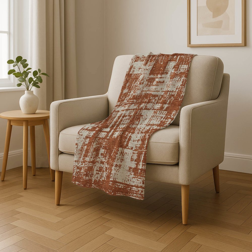 Premium Machine Washable ASB895 Paprika 50" x 70" Sherpa Throw Blanket. Picture 4