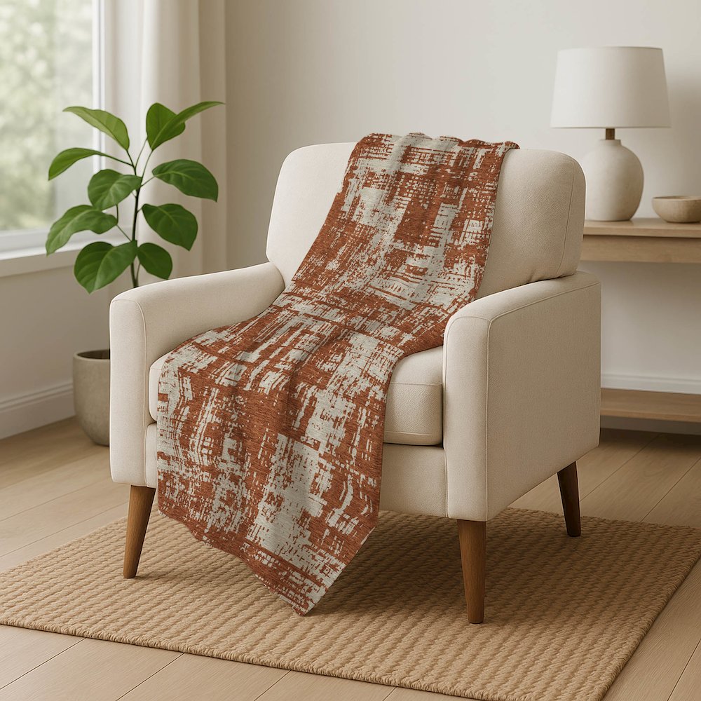 Premium Machine Washable ASB895 Paprika 50" x 70" Sherpa Throw Blanket. Picture 5