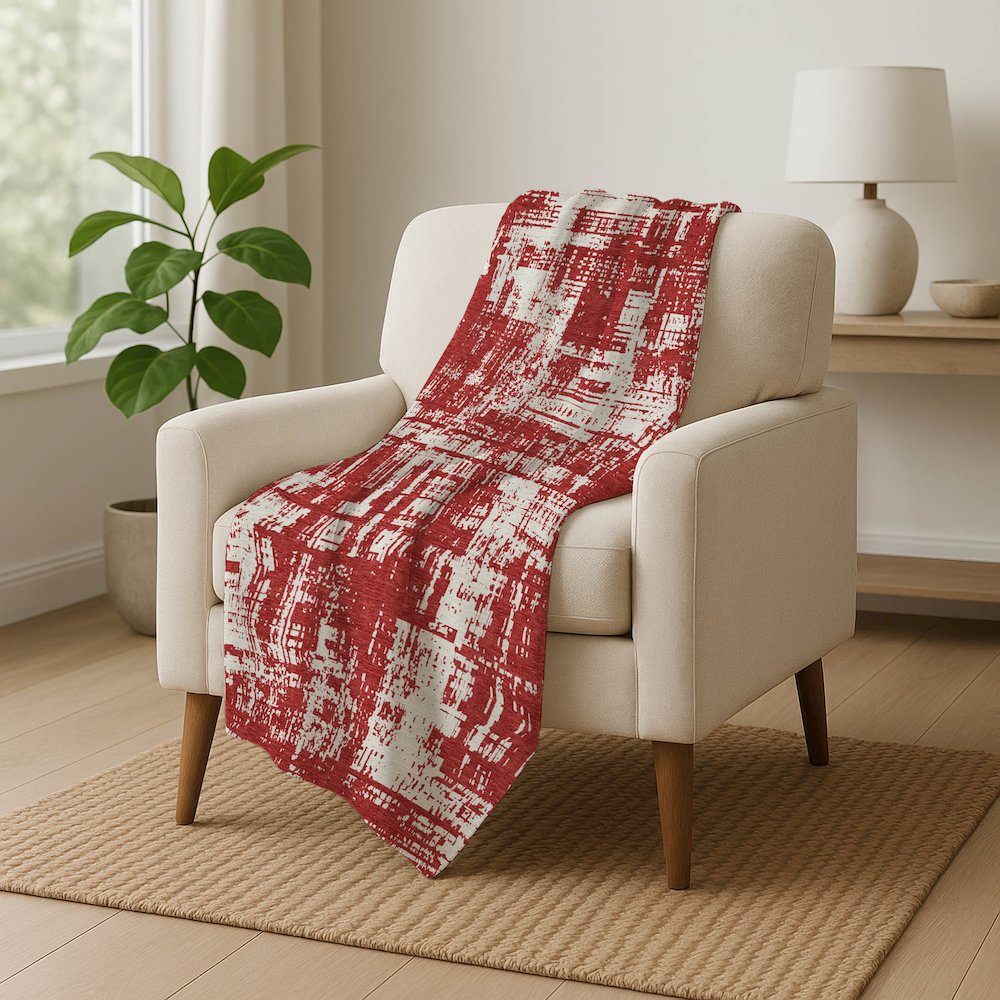 Premium Machine Washable ASB895 Red 50" x 70" Sherpa Throw Blanket. Picture 5
