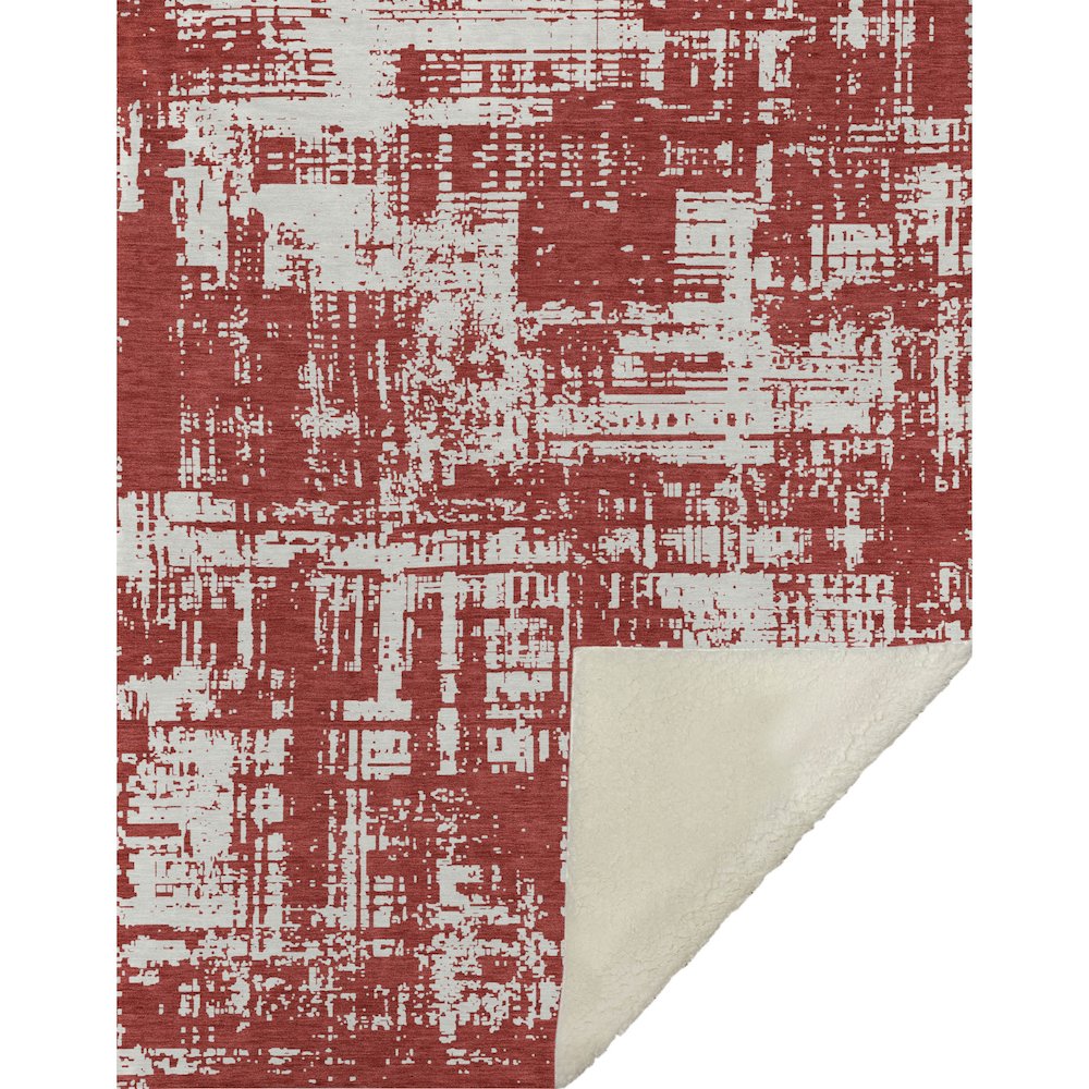 Premium Machine Washable ASB895 Red 50" x 70" Sherpa Throw Blanket. Picture 1