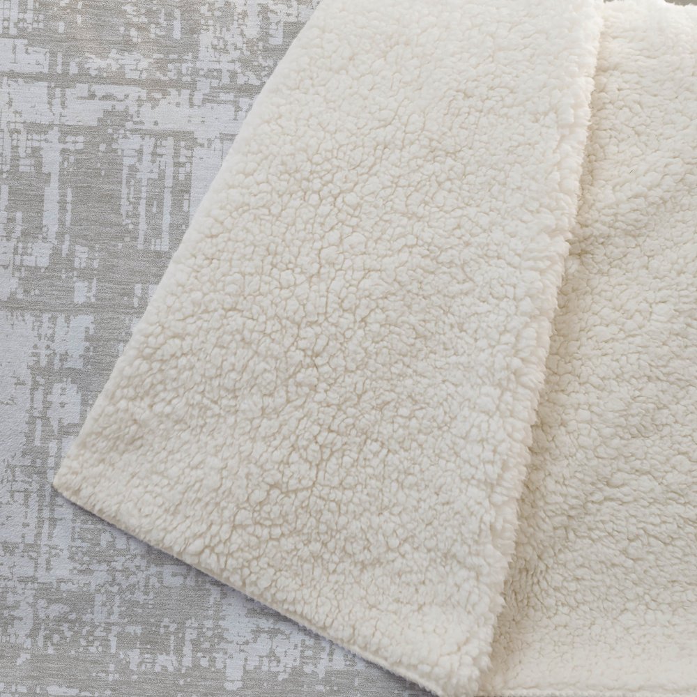 Premium Machine Washable ASB895 Taupe 50" x 70" Sherpa Throw Blanket. Picture 2