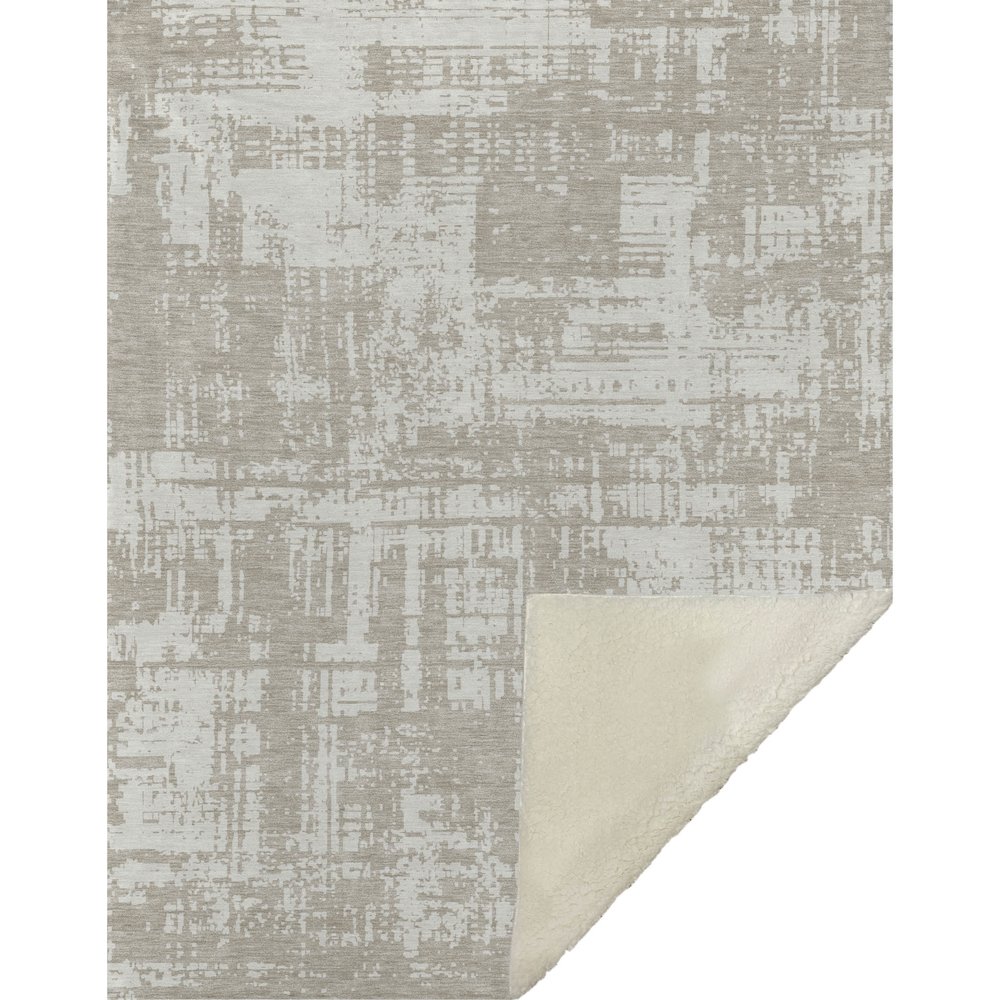 Premium Machine Washable ASB895 Taupe 50" x 70" Sherpa Throw Blanket. Picture 1