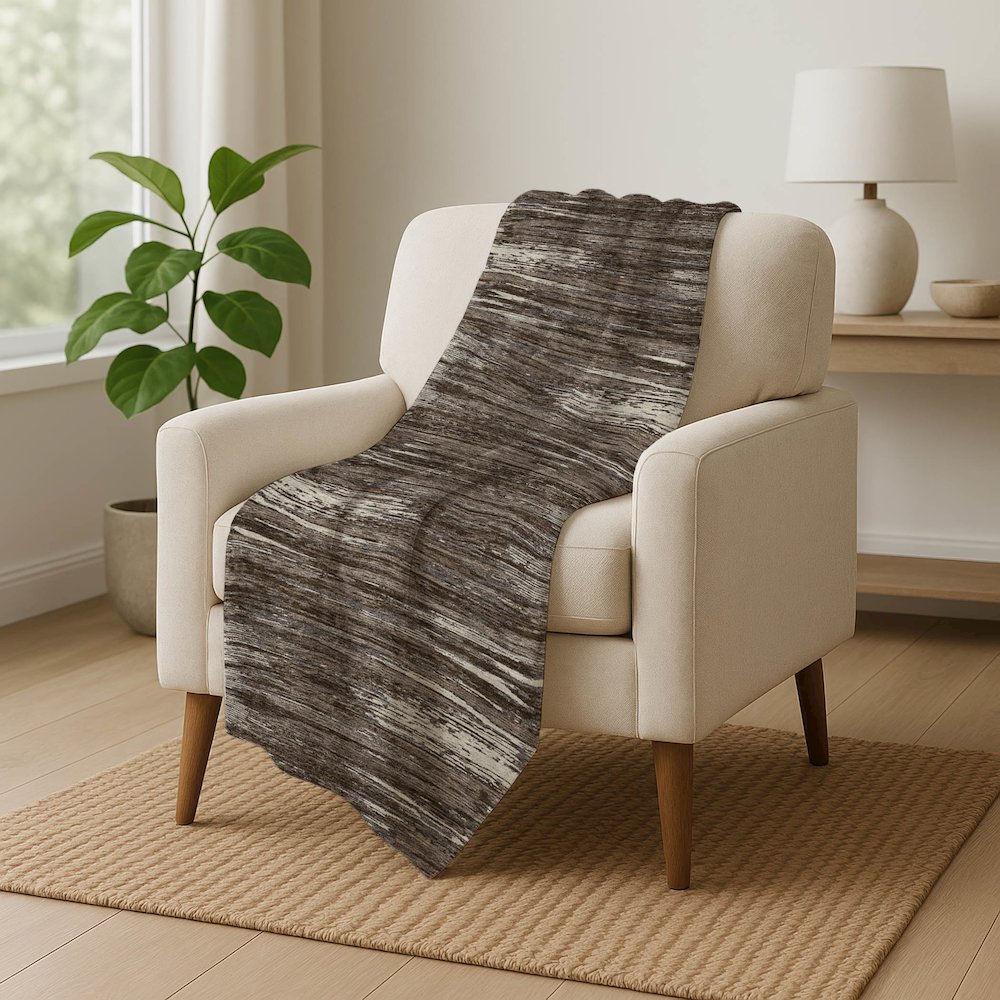 Premium Machine Washable ASB896 Brown 50" x 70" Sherpa Throw Blanket. Picture 5