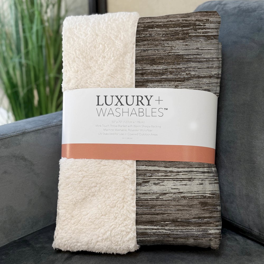 Premium Machine Washable ASB896 Brown 50" x 70" Sherpa Throw Blanket. Picture 3