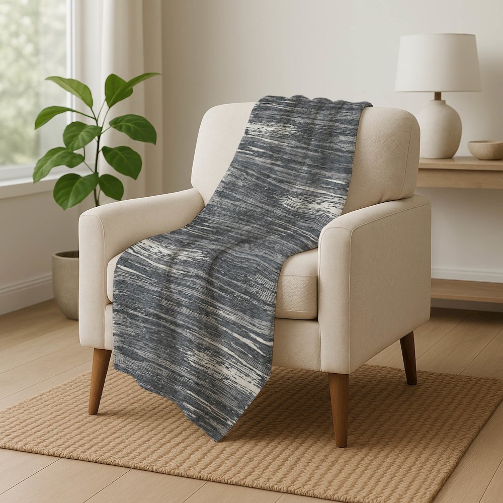 Premium Machine Washable ASB896 Gray 50" x 70" Sherpa Throw Blanket. Picture 5