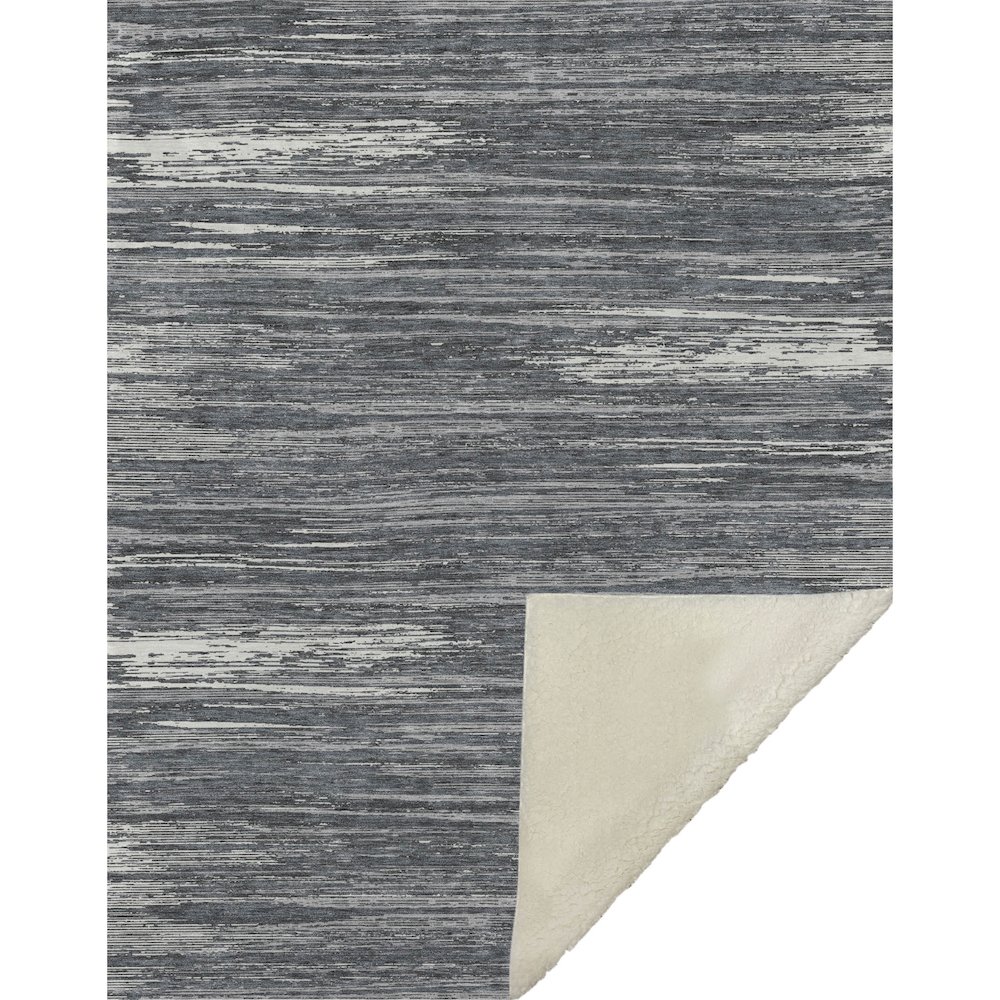 Premium Machine Washable ASB896 Gray 50" x 70" Sherpa Throw Blanket. Picture 1